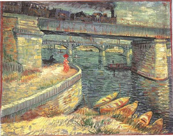 Bridges across the Seine at Asnieres, Vincent Van Gogh